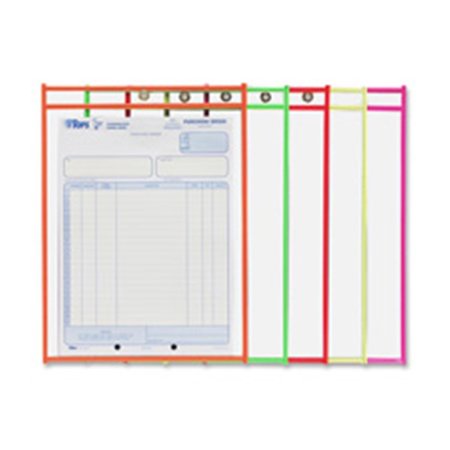 C-LINE PRODUCTS C-Line CLI43914 Shop Ticket Holder; 9 in. x 12 in.; Metal Eyelet; Neon Red CLI43914
